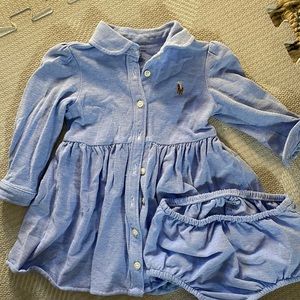 Worn once Baby girl 9 month Ralph Lauren dress and bloomers